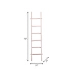 Échelle de rangement rustique Sagebrook Home de 1,8 m de haut, décorative et autoportante – 48 x 5 x 193 cm