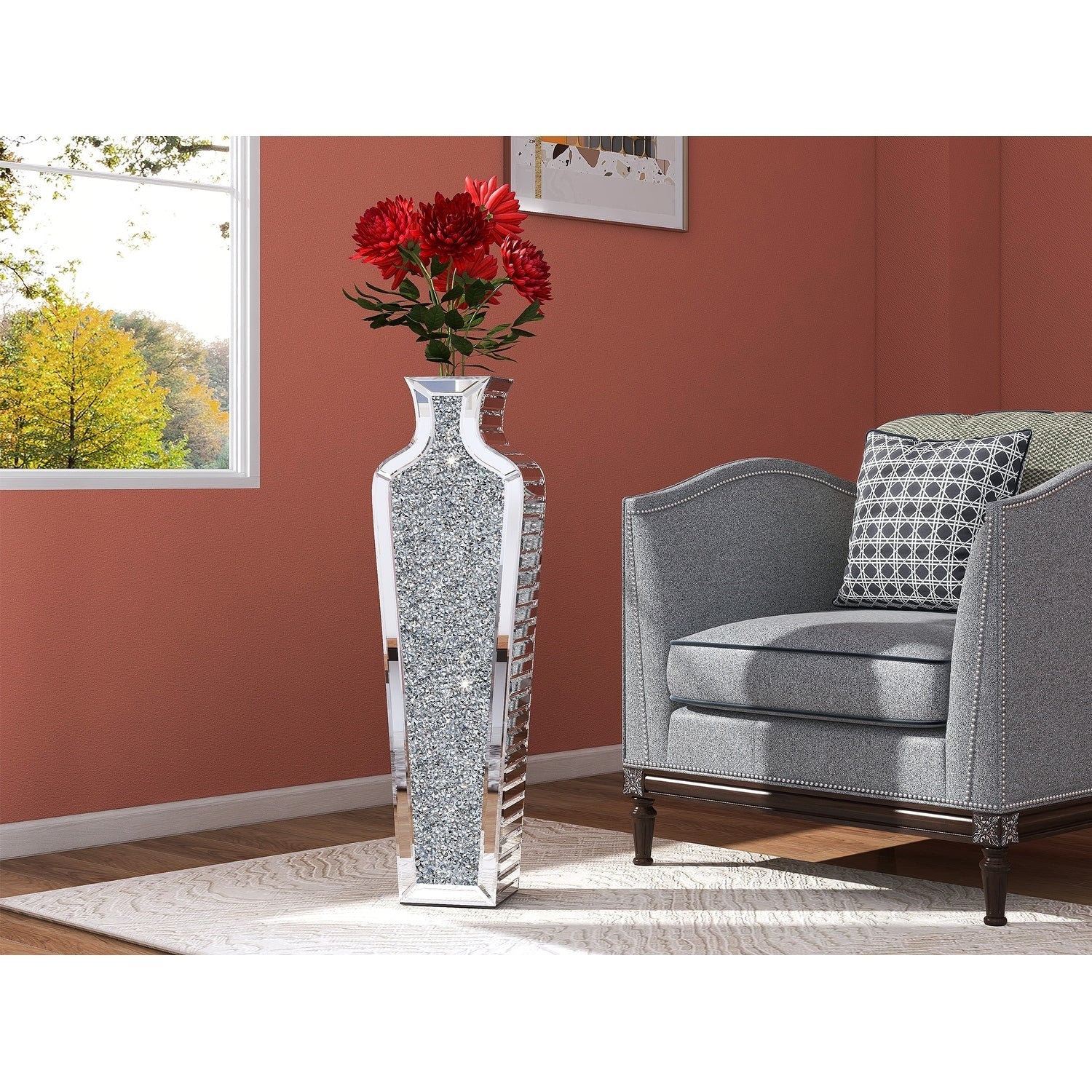 Grand vase de sol en diamant concassé