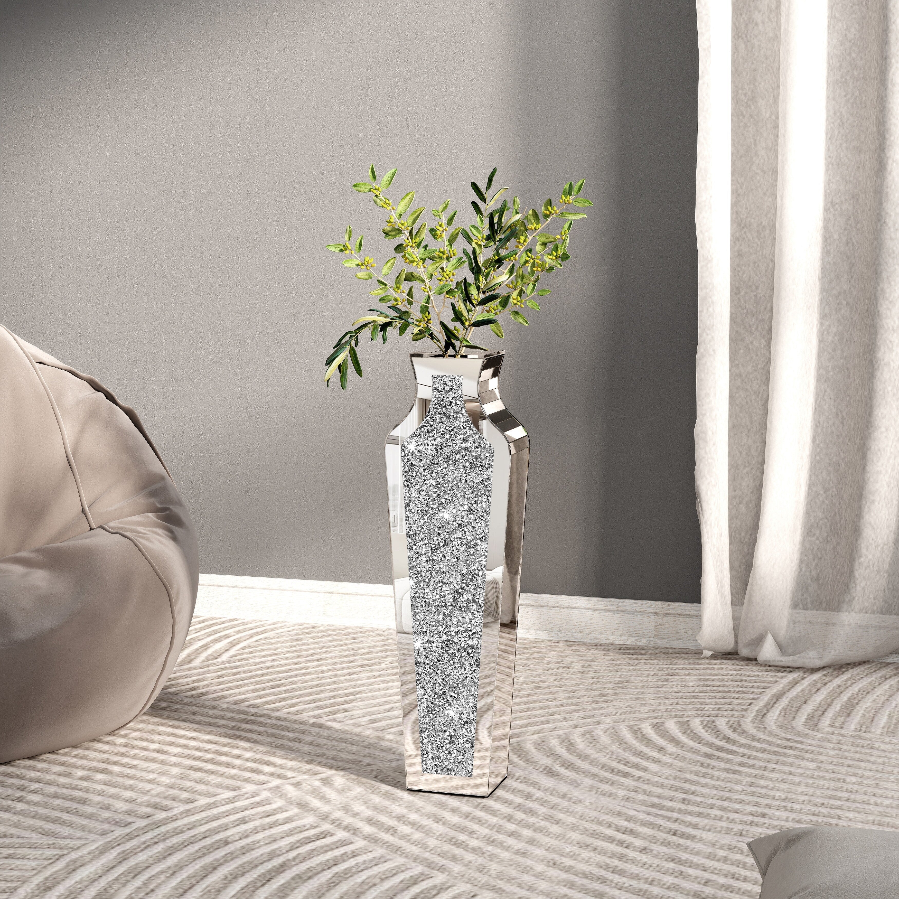 Grand vase de sol en diamant concassé