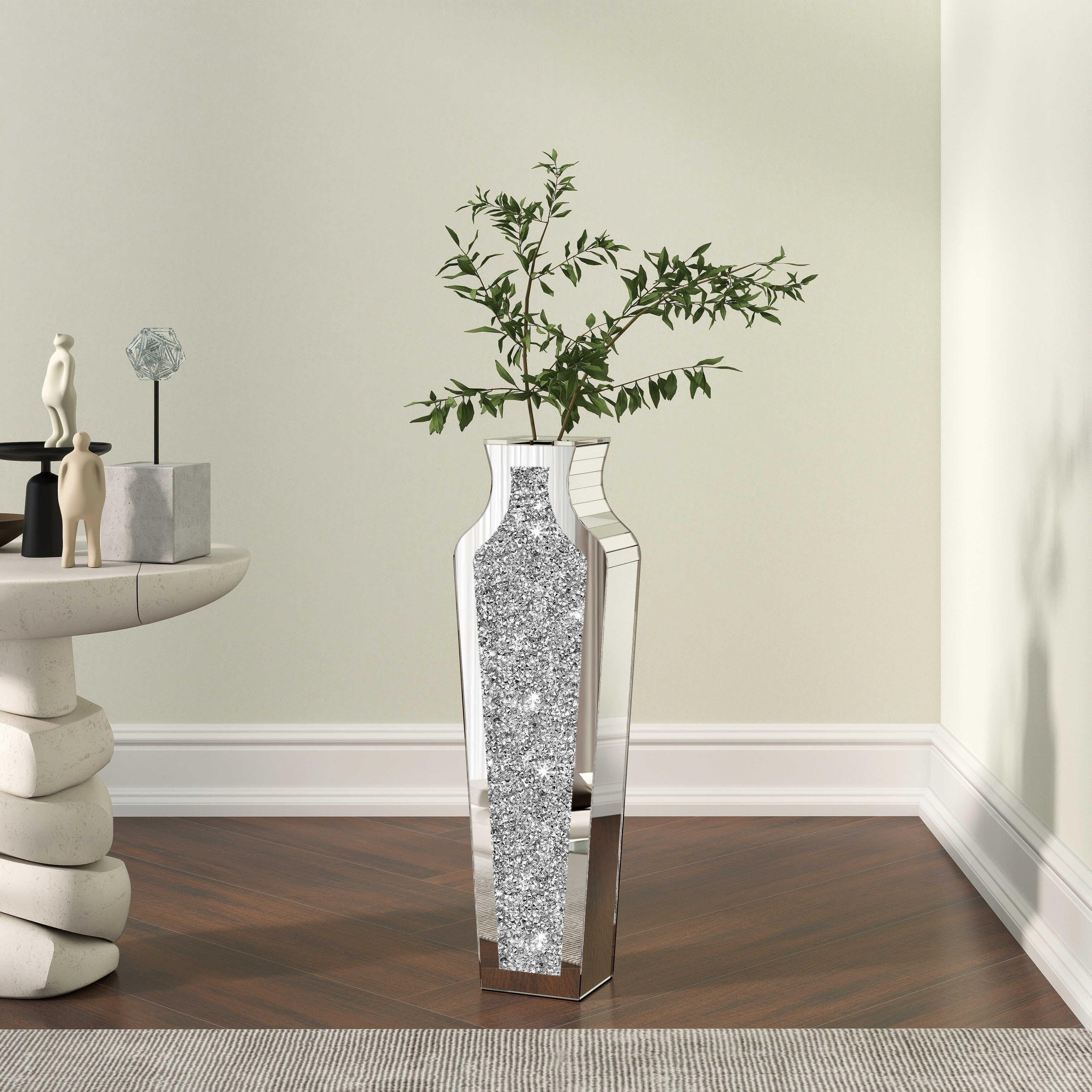 Grand vase de sol en diamant concassé