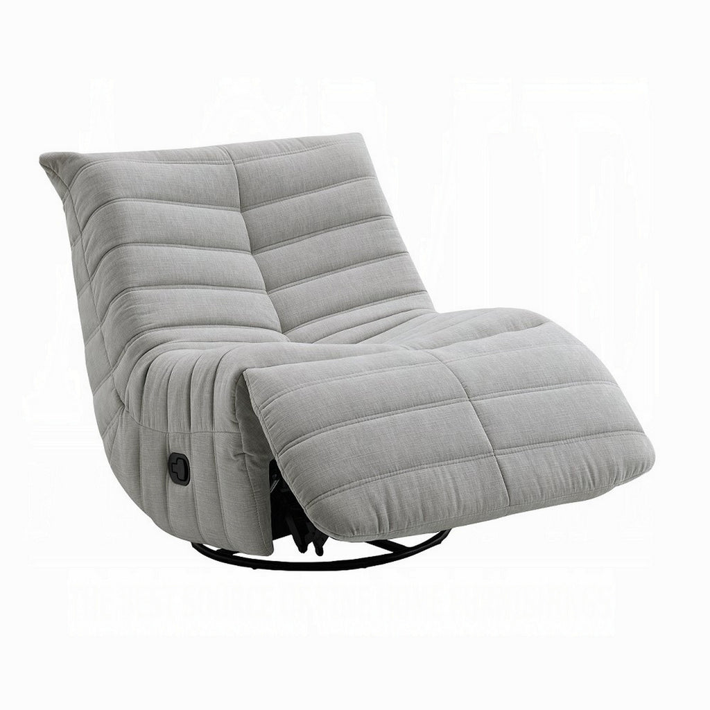 Fauteuil inclinable manuel pivotant Taon, capitonné en chenille gris clair