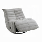 Fauteuil inclinable manuel pivotant Taon, capitonné en chenille gris clair
