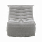 Fauteuil inclinable manuel pivotant Taon, capitonné en chenille gris clair