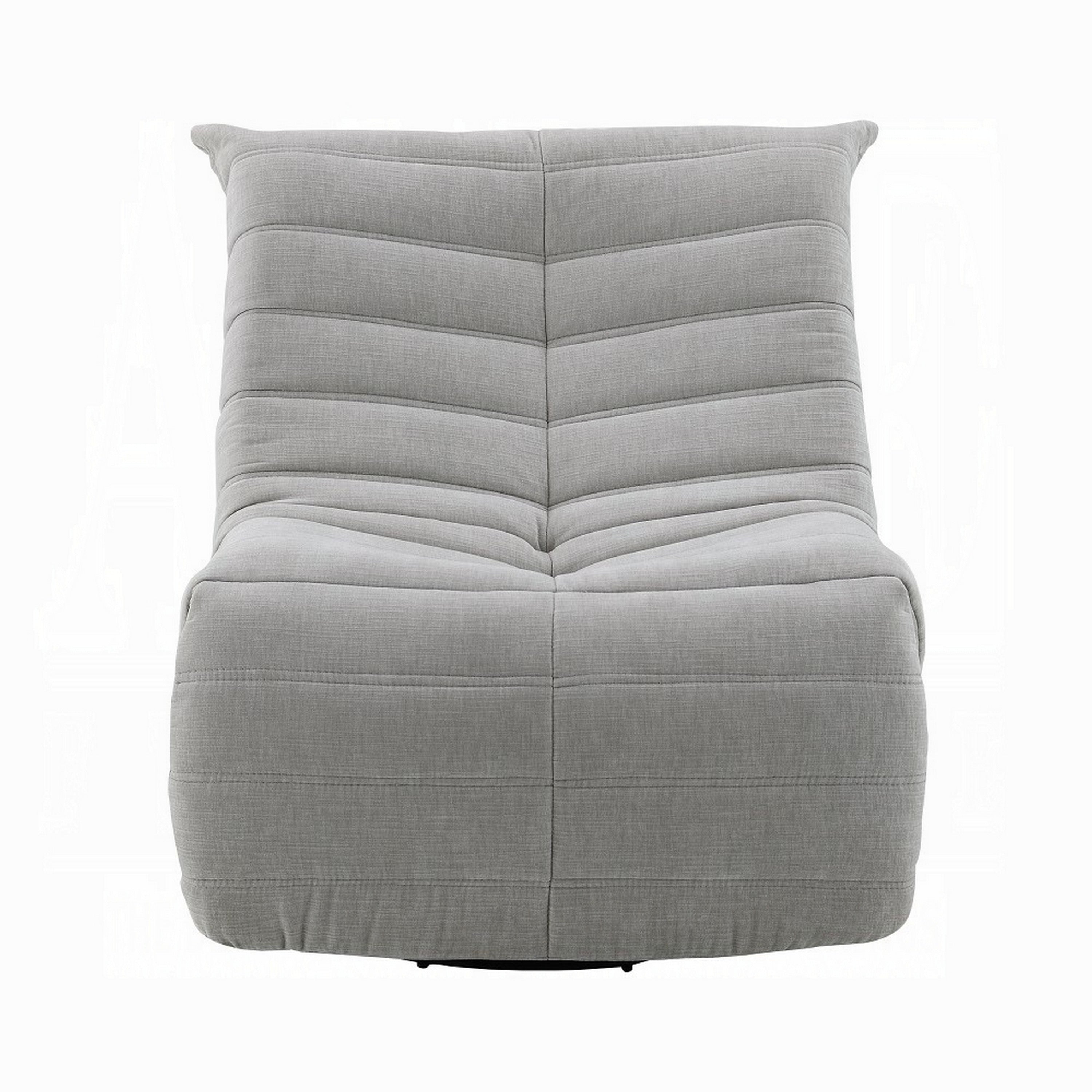 Fauteuil inclinable manuel pivotant Taon, capitonné en chenille gris clair