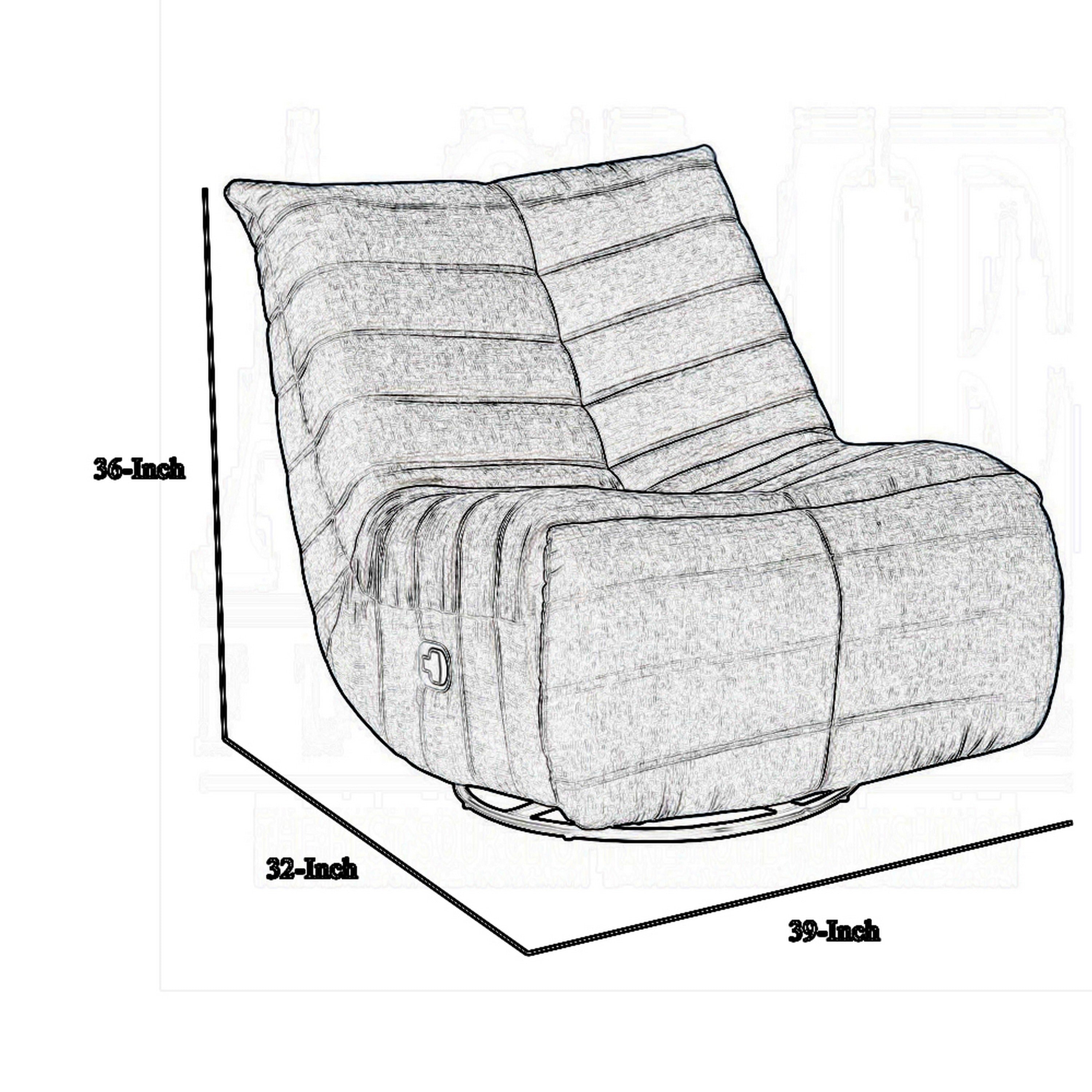Fauteuil inclinable manuel pivotant Taon, capitonné en chenille gris clair