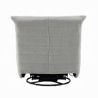 Fauteuil inclinable manuel pivotant Taon, capitonné en chenille gris clair