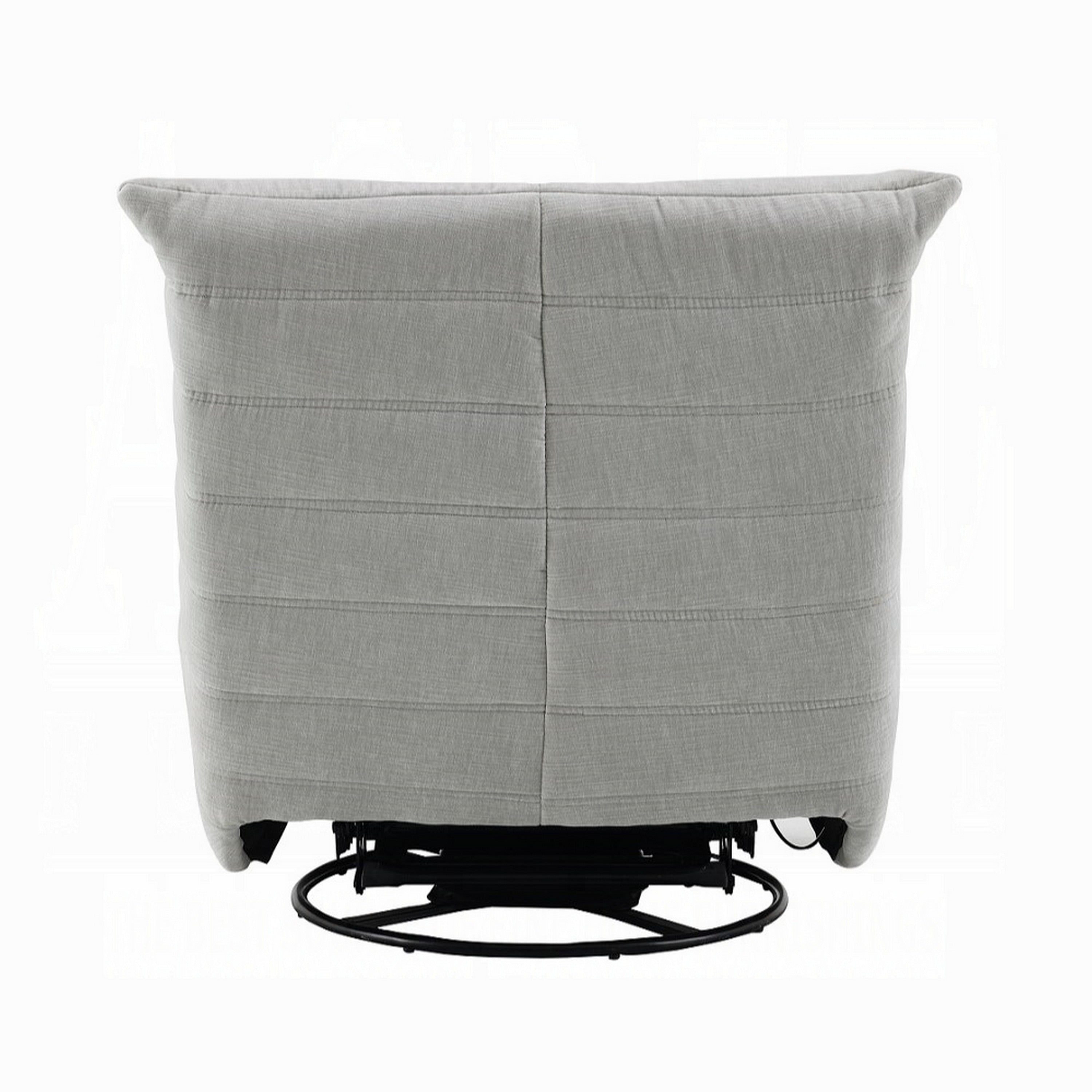 Fauteuil inclinable manuel pivotant Taon, capitonné en chenille gris clair