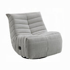 Fauteuil inclinable manuel pivotant Taon, capitonné en chenille gris clair