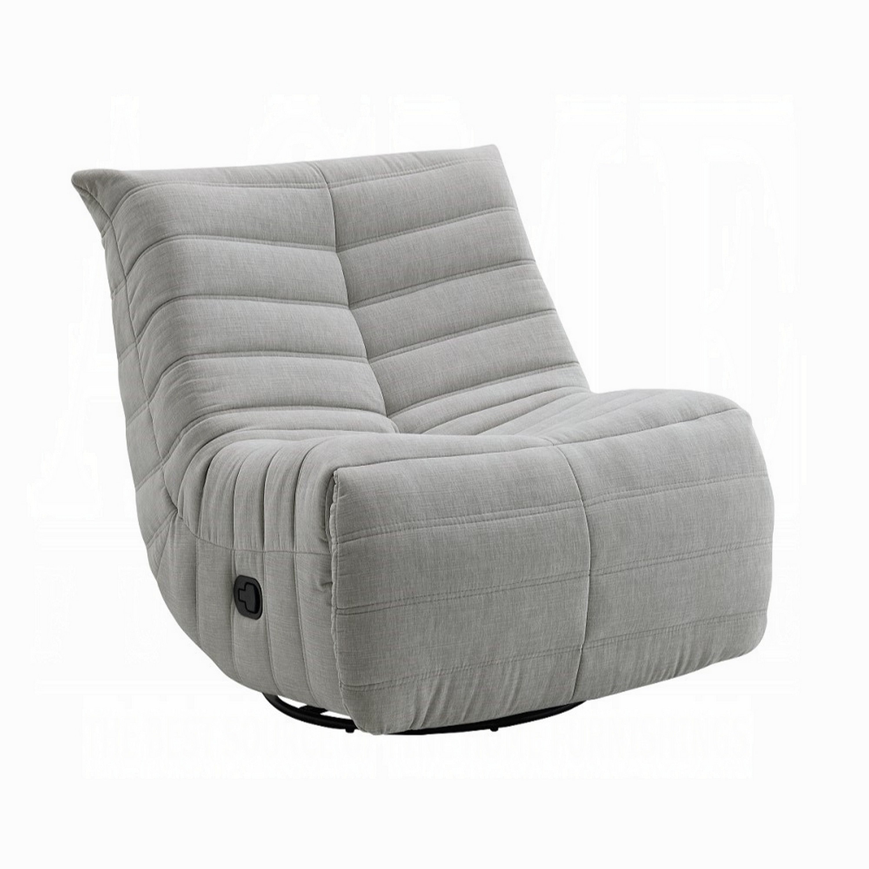 Fauteuil inclinable manuel pivotant Taon, capitonné en chenille gris clair