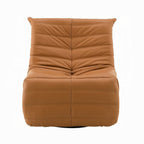 Fauteuil inclinable manuel pivotant Taon, capitonné en chenille orange