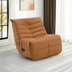Fauteuil inclinable manuel pivotant Taon, capitonné en chenille orange