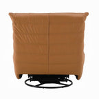 Fauteuil inclinable manuel pivotant Taon, capitonné en chenille orange