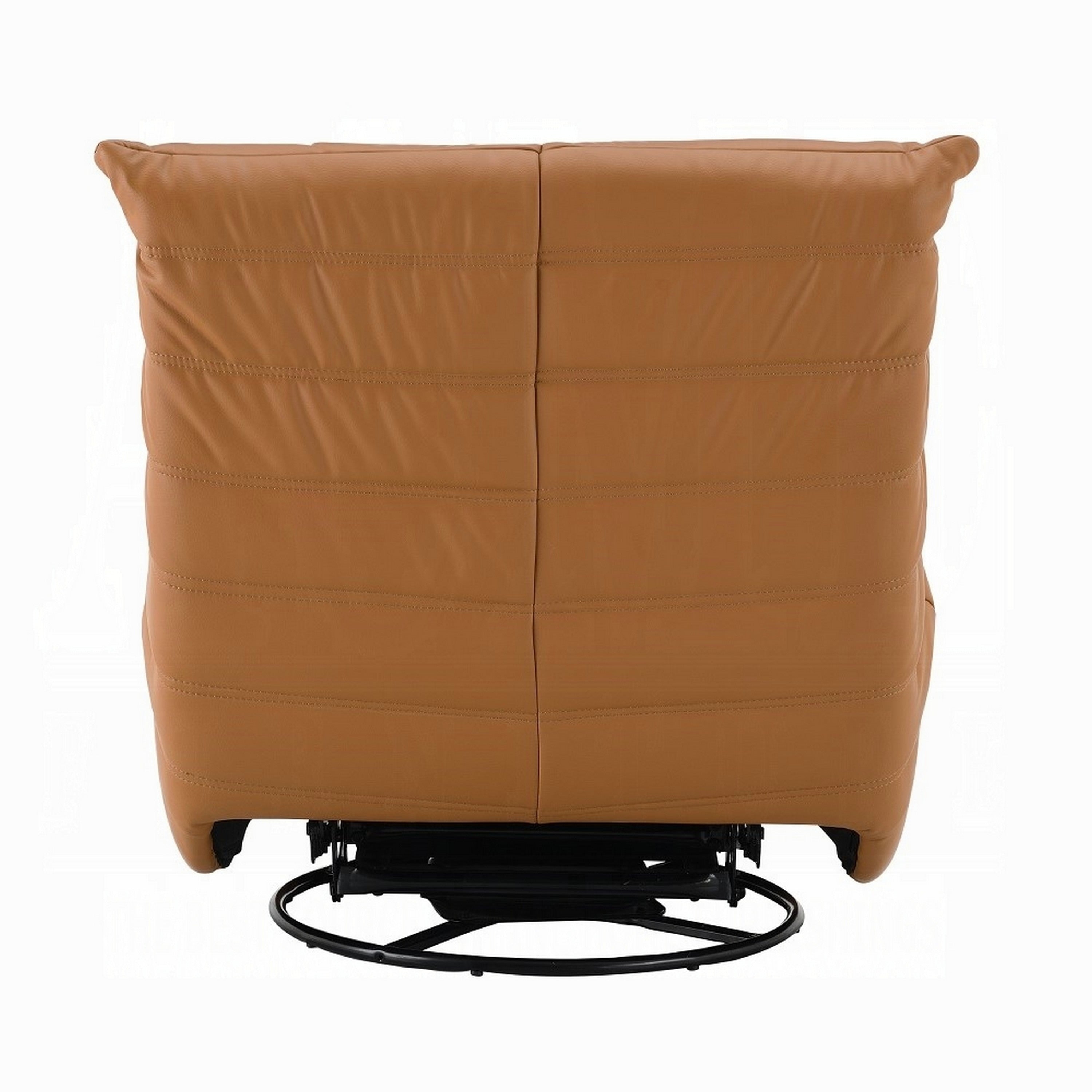 Fauteuil inclinable manuel pivotant Taon, capitonné en chenille orange