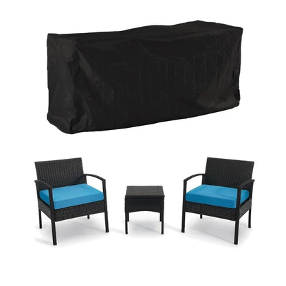 Ensemble de meubles de jardin 3 pièces, ensemble de chaises de conversation en rotin avec table d'appoint et coussins