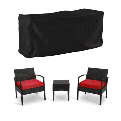 Ensemble de meubles de jardin 3 pièces, ensemble de chaises de conversation en rotin avec table d'appoint et coussins