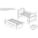 Taylor & Olive Begonia Twin Bed with Twin Trundle & 3 Built in Drawers