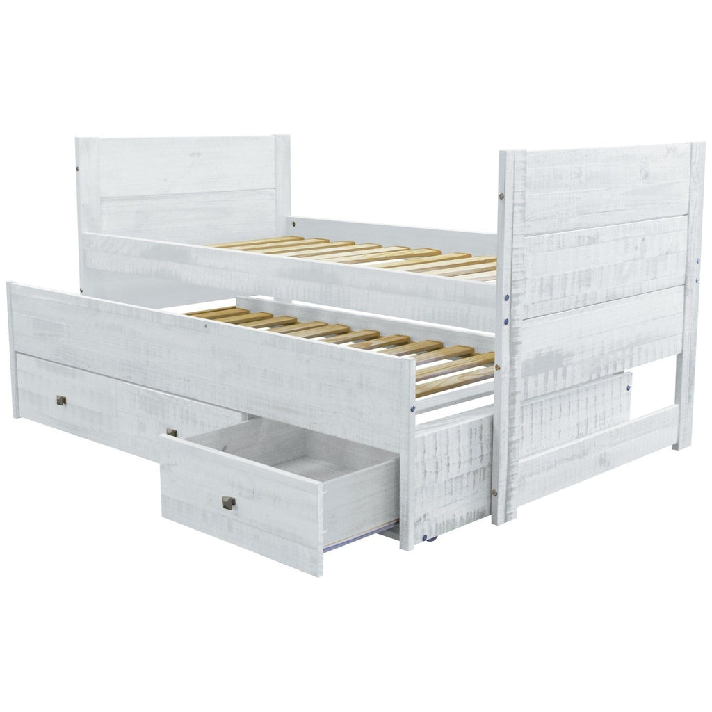 Taylor & Olive Begonia Twin Bed with Twin Trundle & 3 Built in Drawers