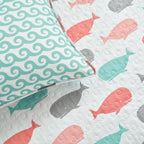 Ensemble de courtepointe 5 pièces à imprimé baleine Lums de Taylor &amp; Olive
