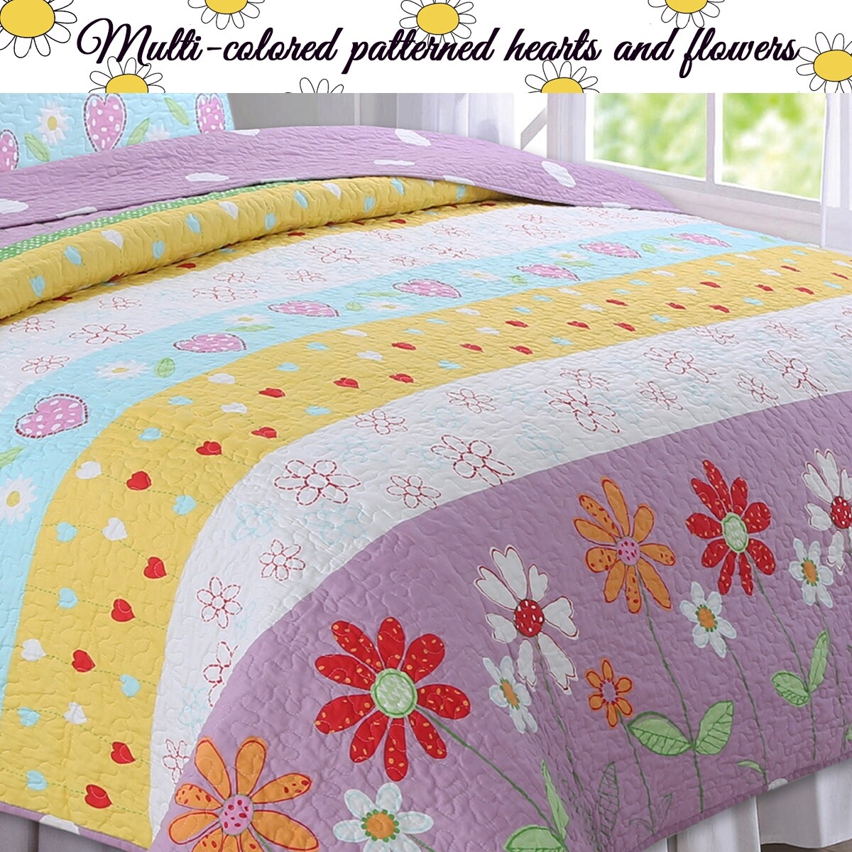 Parure de lit réversible Taylor &amp; Olive à motif floral violet/blanc