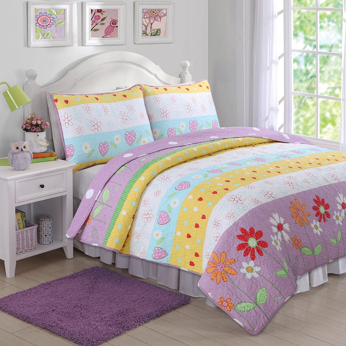 Parure de lit réversible Taylor &amp; Olive à motif floral violet/blanc