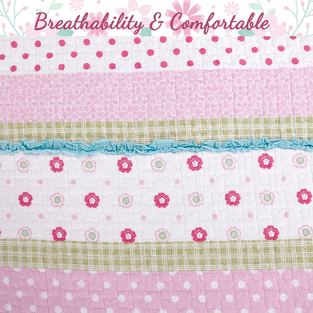 Parure de lit courtepointe en coton rose pastel Taylor &amp; Olive Sunfish
