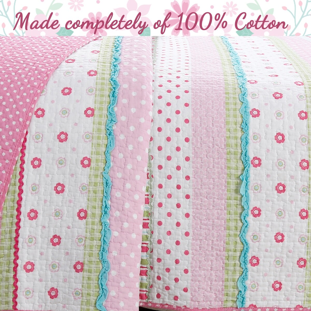 Parure de lit courtepointe en coton rose pastel Taylor &amp; Olive Sunfish