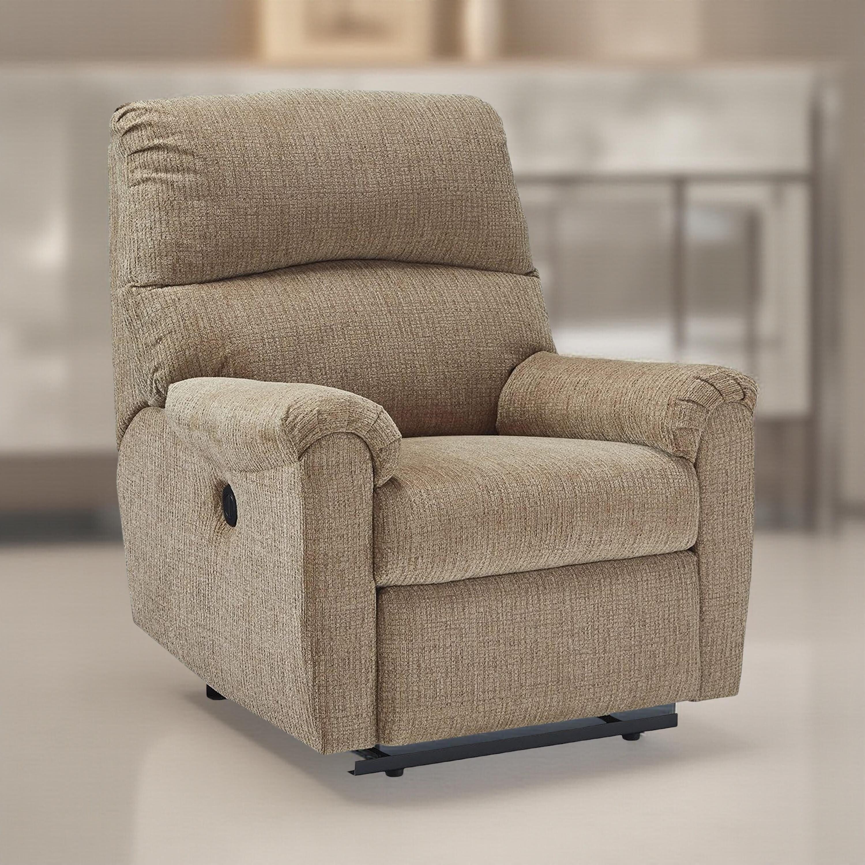 Fauteuil inclinable électrique Teer, chenille marron moka, rembourrage extra doux