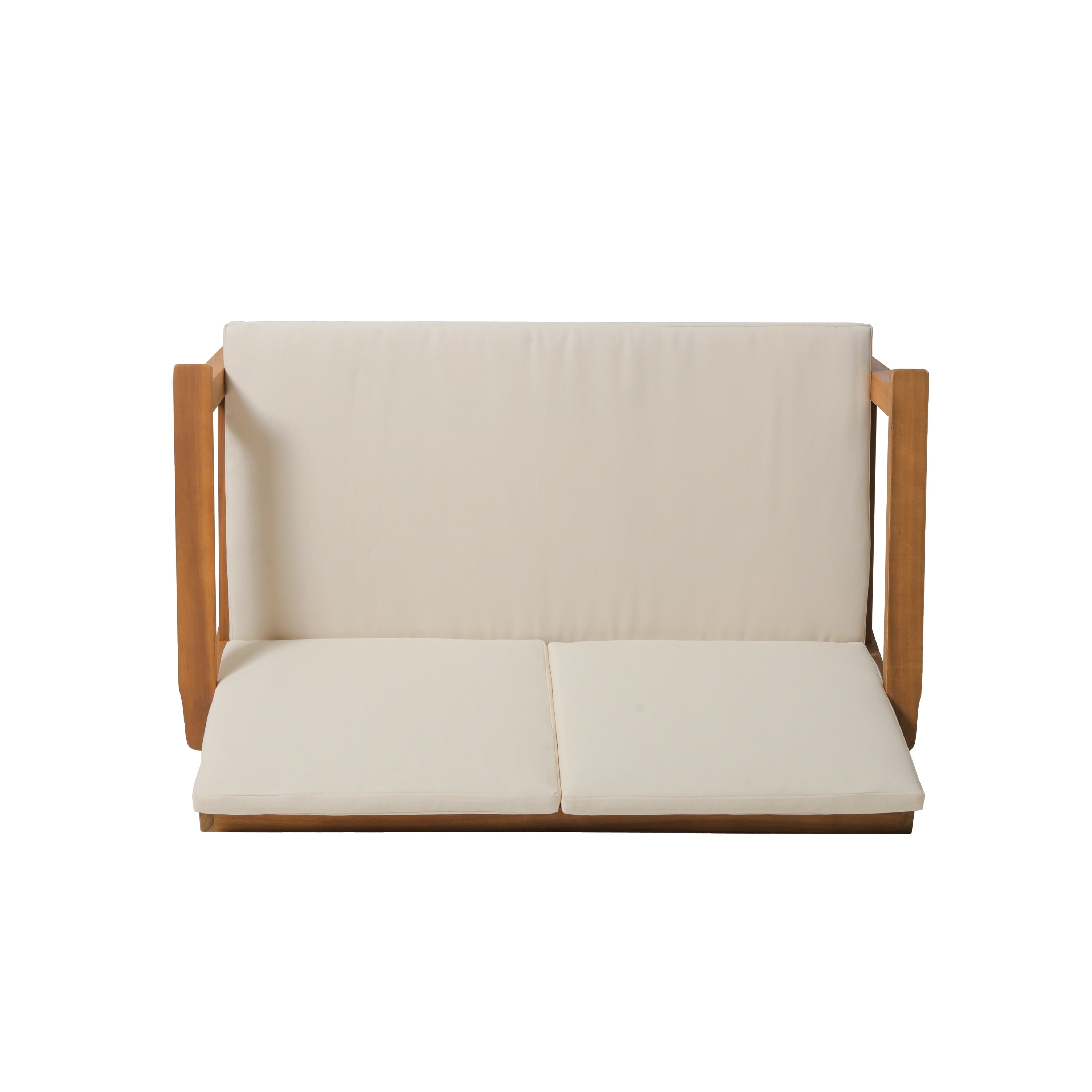 Ensemble causeuse et table basse d'extérieur en bois d'acacia Temecula avec coussins par Christopher Knight Home