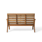 Ensemble causeuse et table basse d'extérieur en bois d'acacia Temecula avec coussins par Christopher Knight Home