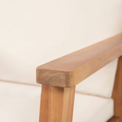 Fauteuils club d'extérieur en bois d'acacia Temecula avec coussins (lot de 2) par Christopher Knight Home
