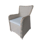 Ensemble de salle à manger Teva Furniture Hawaii PE Wicker 3 tons gris/blanc cassé/beige avec coussin