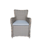 Ensemble de salle à manger Teva Furniture Hawaii PE Wicker 3 tons gris/blanc cassé/beige avec coussin