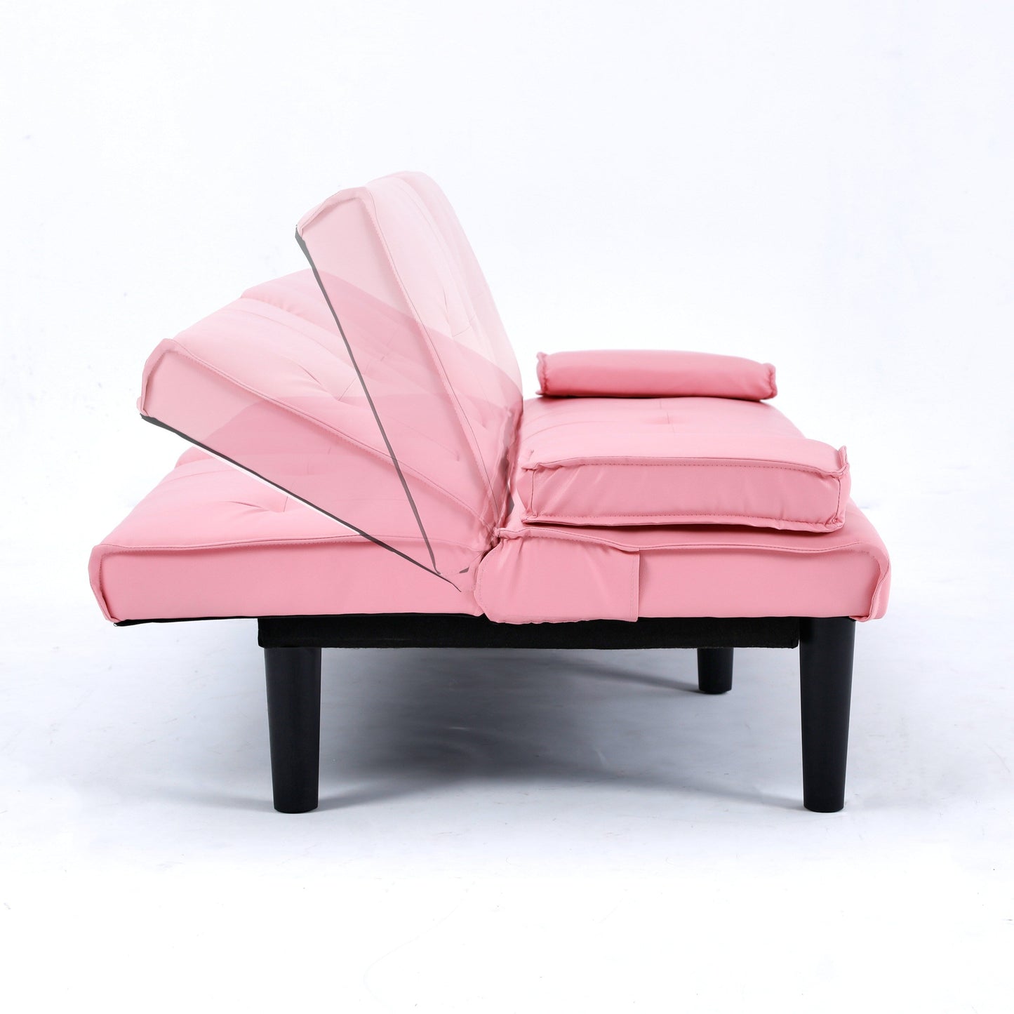 Canapé-lit multifonctionnel en PVC de 67 pouces, pliable et avec porte-gobelet