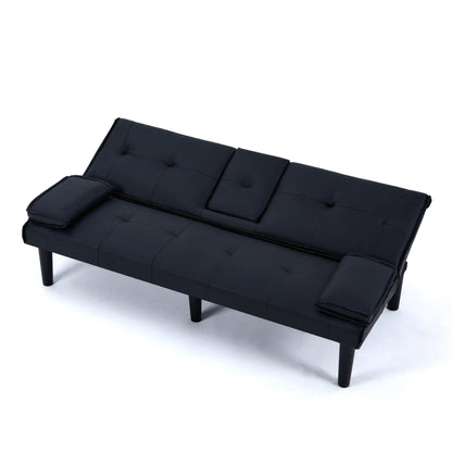 Canapé-lit multifonctionnel en PVC de 67 pouces, pliable et avec porte-gobelet