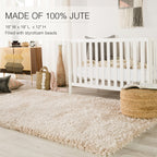 Juniper Home Saba Round Jute Pouf Ottoman/Foot Stool
