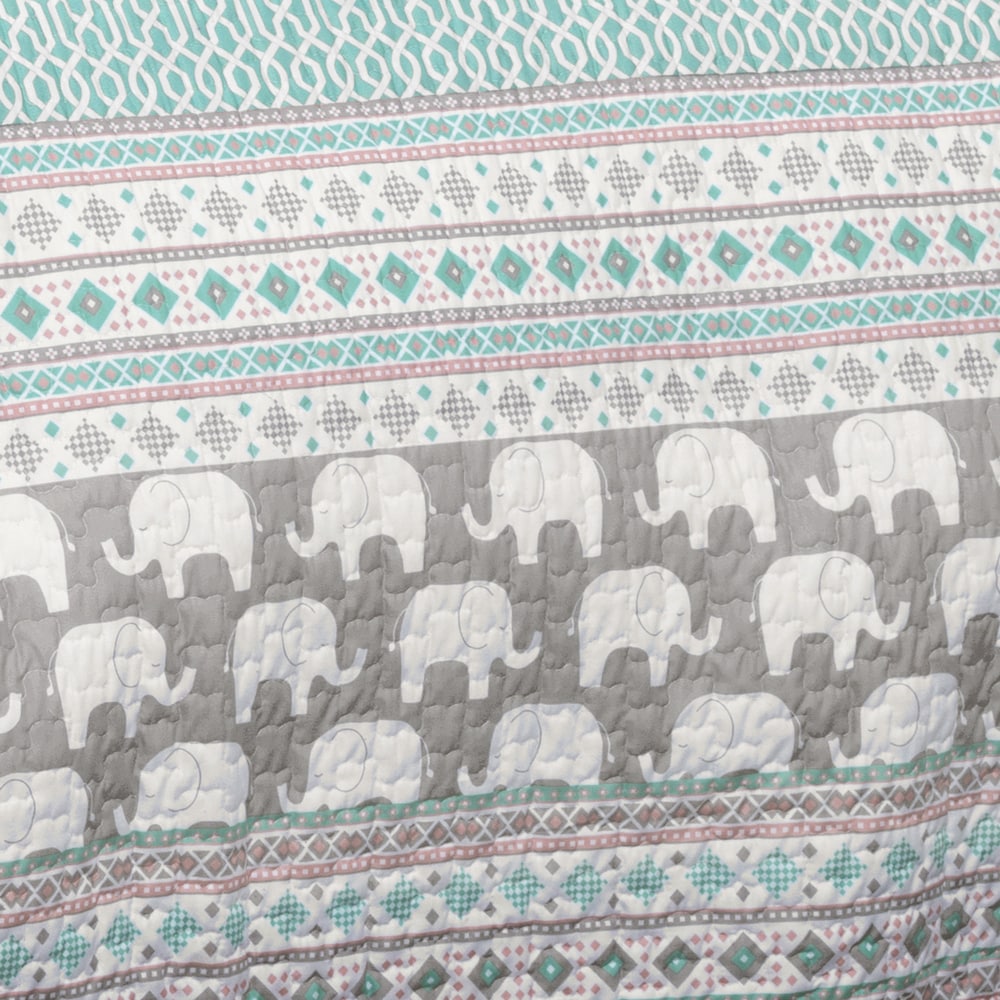 Ensemble de courtepointe 5 pièces Ever-Tru Elephant Stripe de Taylor &amp; Olive