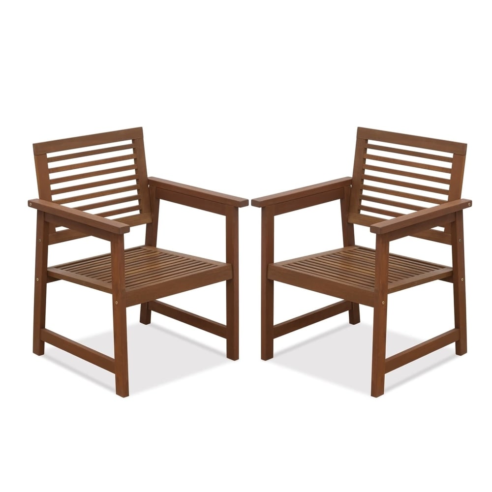 Fauteuil d'extérieur en teck Surfside sans coussin (lot de 2) par Havenside Home