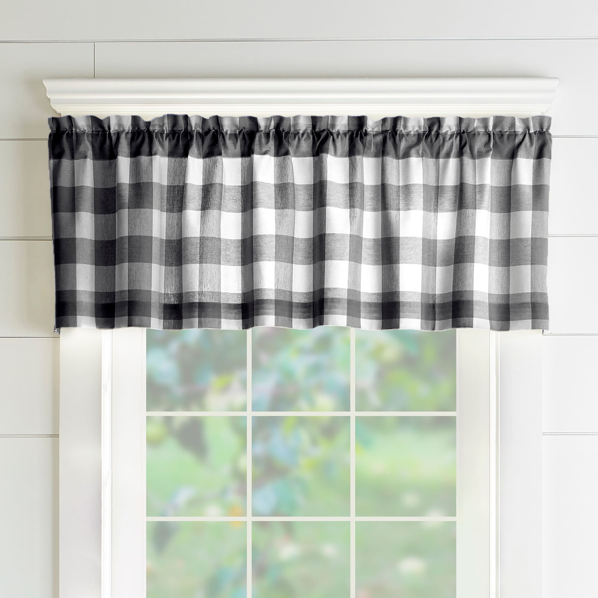 Cantonnière de rideau de cuisine à carreaux Buffalo Emily Gulch de The Gray Barn - 60 l x 15 L