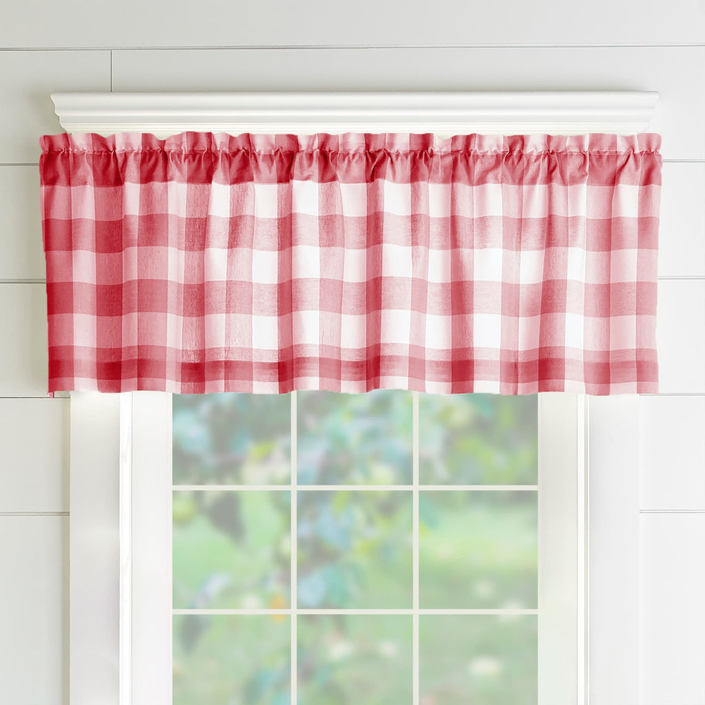 Cantonnière de rideau de cuisine à carreaux Buffalo Emily Gulch de The Gray Barn - 60 l x 15 L