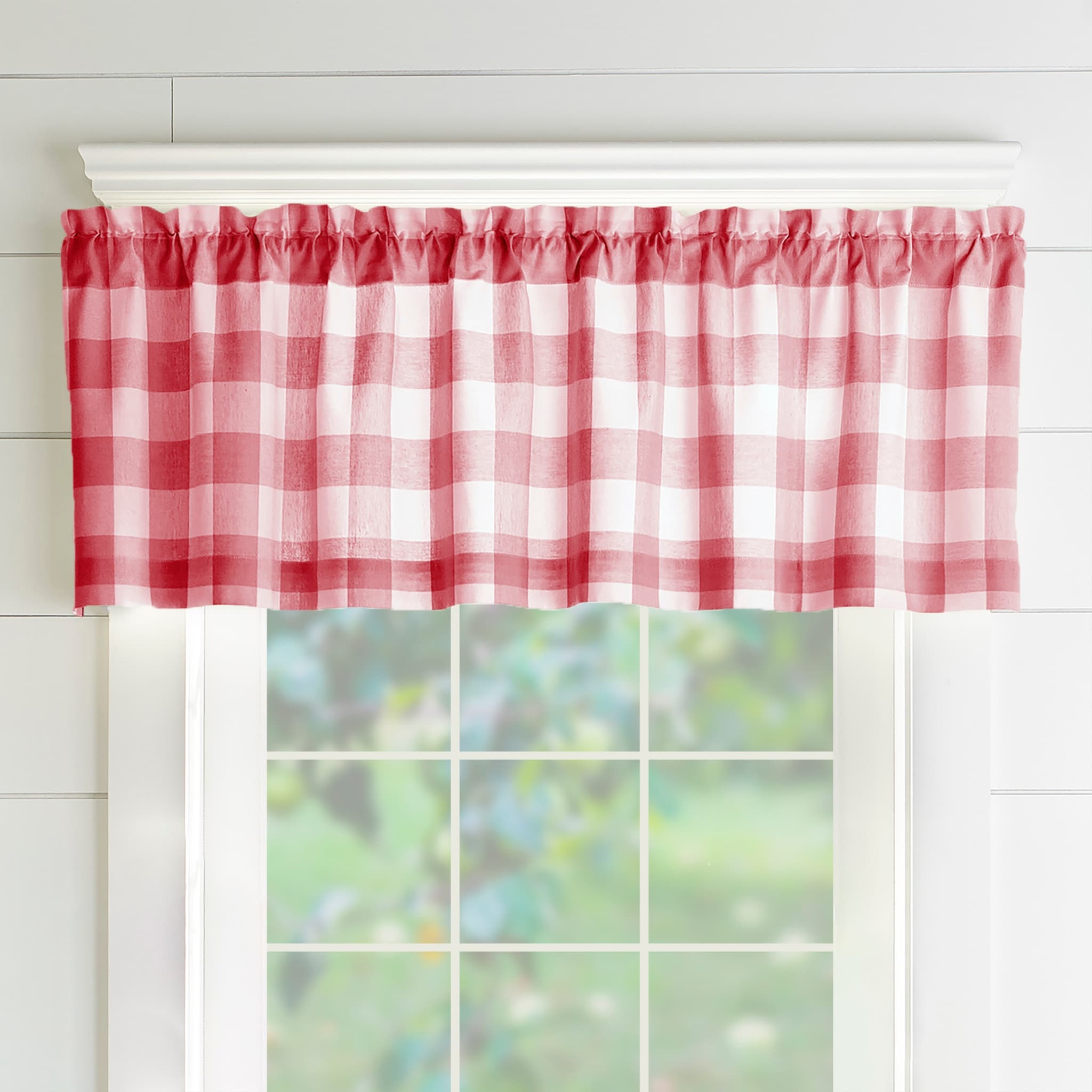 Cantonnière de rideau de cuisine à carreaux Buffalo Emily Gulch de The Gray Barn - 60 l x 15 L