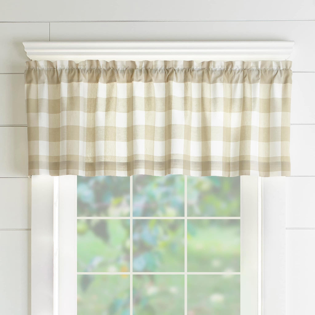 Cantonnière de rideau de cuisine à carreaux Buffalo Emily Gulch de The Gray Barn - 60 l x 15 L