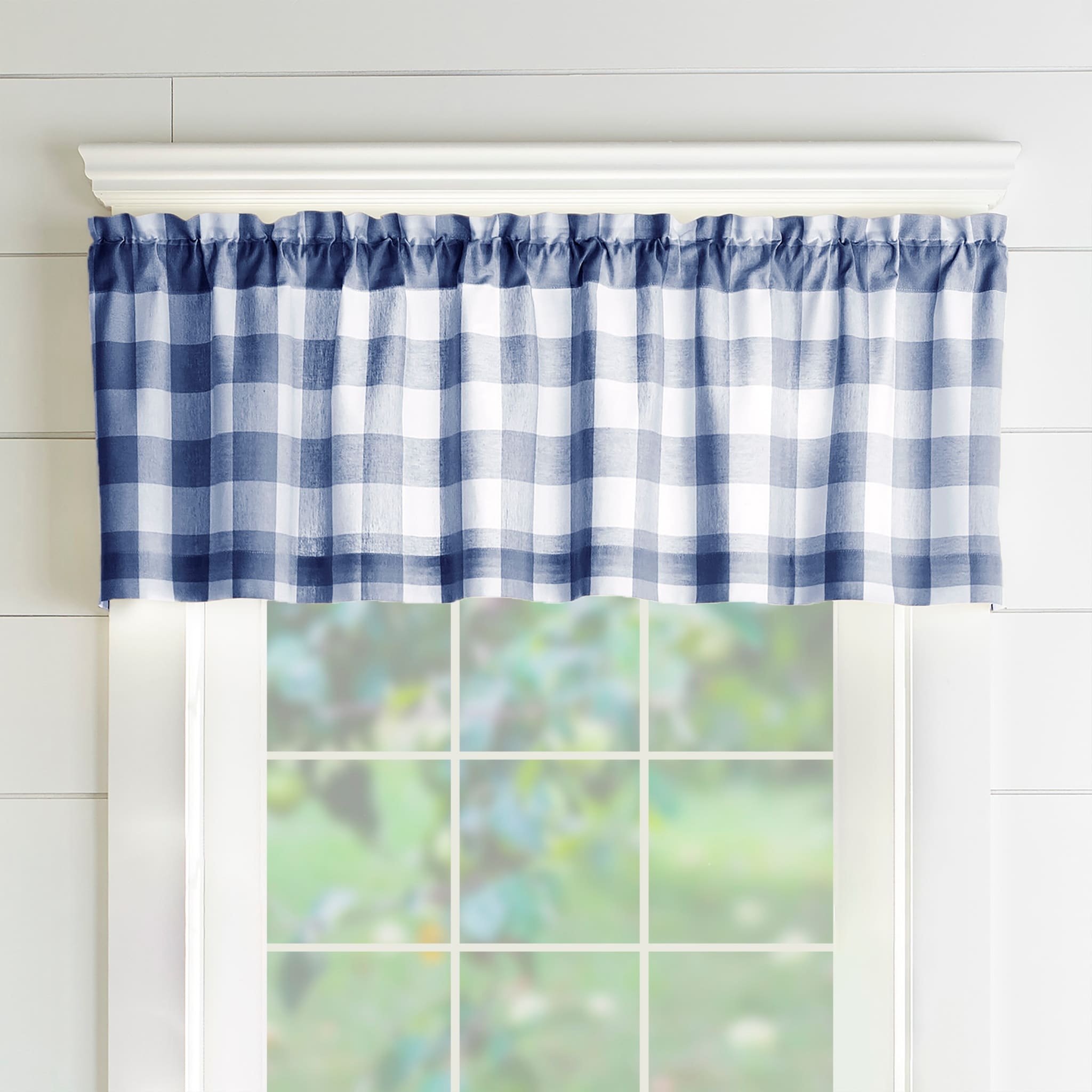 Cantonnière de rideau de cuisine à carreaux Buffalo Emily Gulch de The Gray Barn - 60 l x 15 L