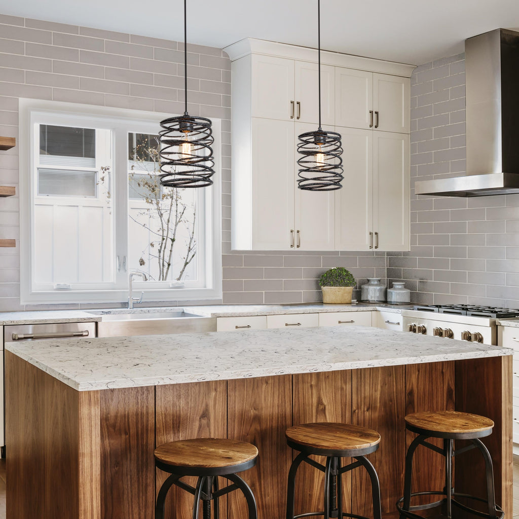 Suspension à 1 lumière de style ferme Gray Barn pour îlot de cuisine et salle à manger
