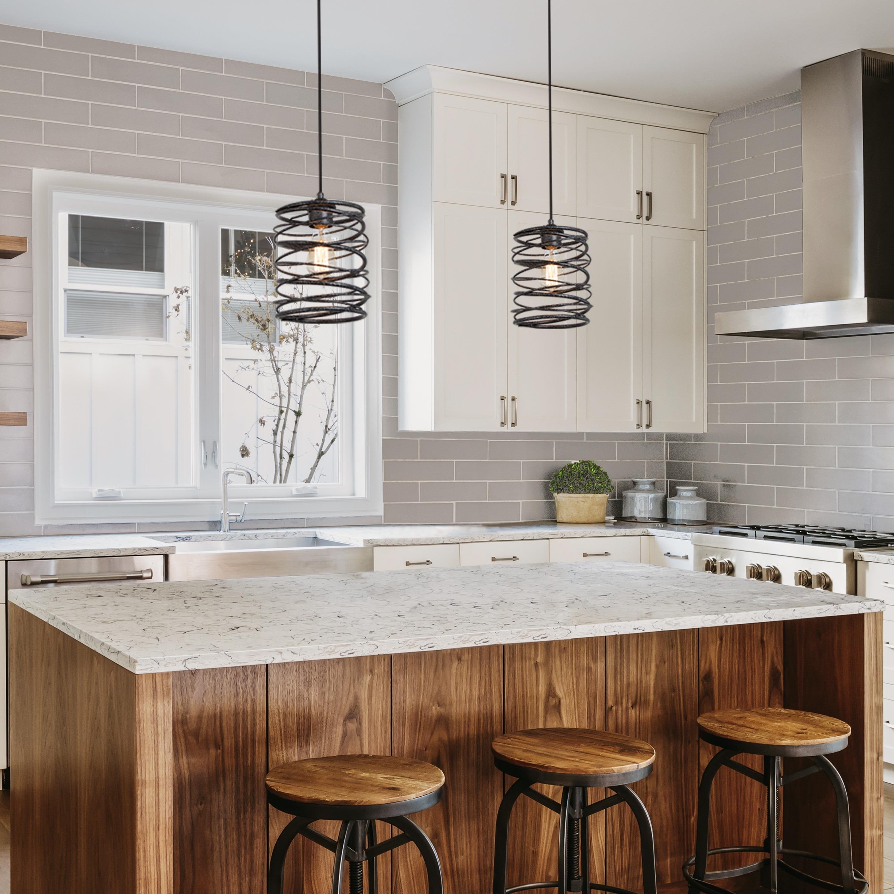 Suspension à 1 lumière de style ferme Gray Barn pour îlot de cuisine et salle à manger