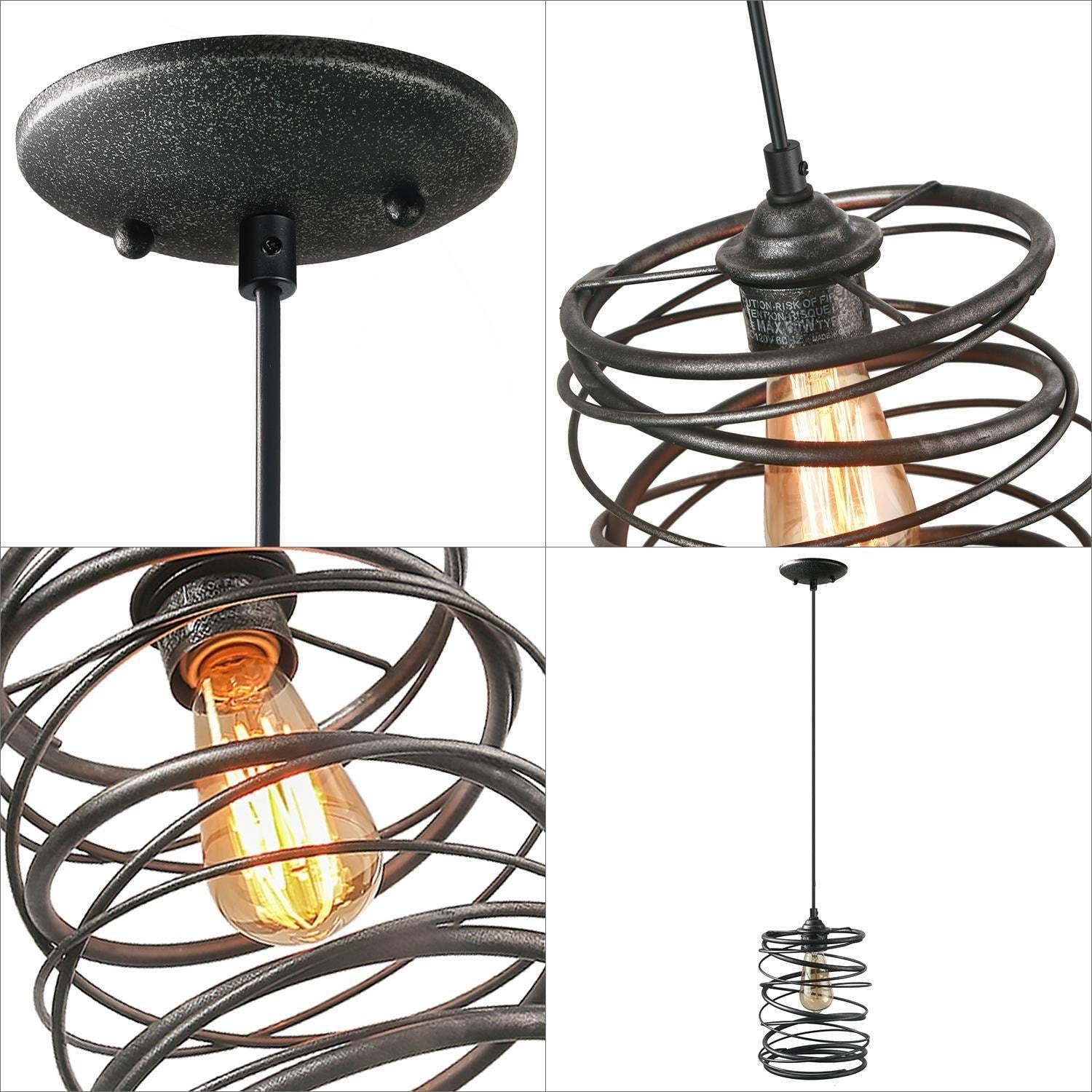 Suspension à 1 lumière de style ferme Gray Barn pour îlot de cuisine et salle à manger