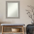 Miroir mural biseauté pour salle de bain - Cadre argenté Parlor