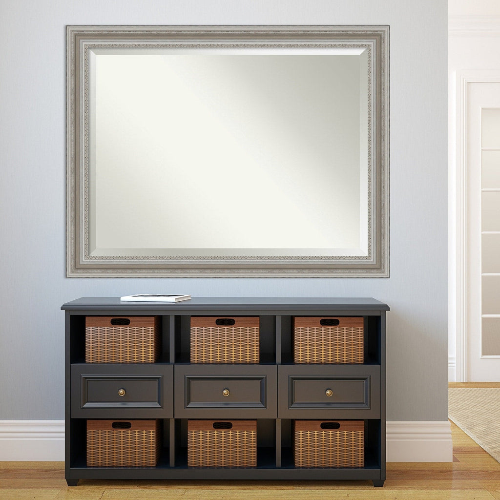 Miroir mural biseauté pour salle de bain - Cadre argenté Parlor