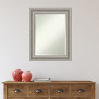 Miroir mural biseauté pour salle de bain - Cadre argenté Parlor