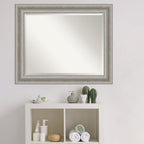 Miroir mural biseauté pour salle de bain - Cadre argenté Parlor