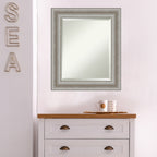 Miroir mural biseauté pour salle de bain - Cadre argenté Parlor